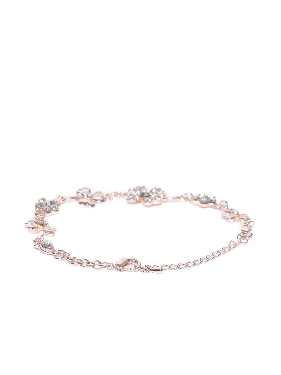 YouBella Rose Gold-Plated Stone-Studded Link Bracelet