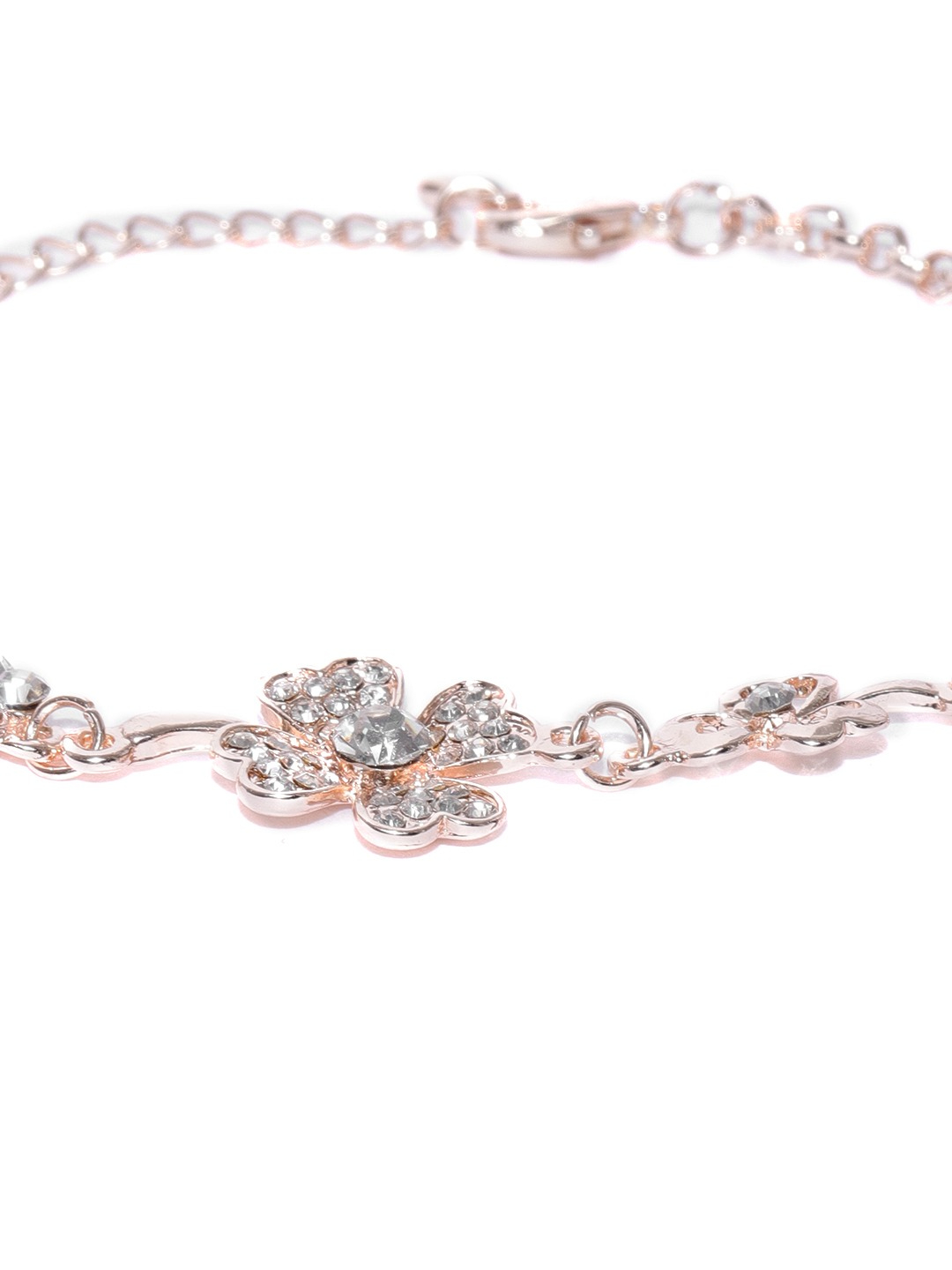 YouBella Rose Gold-Plated Stone-Studded Link Bracelet
