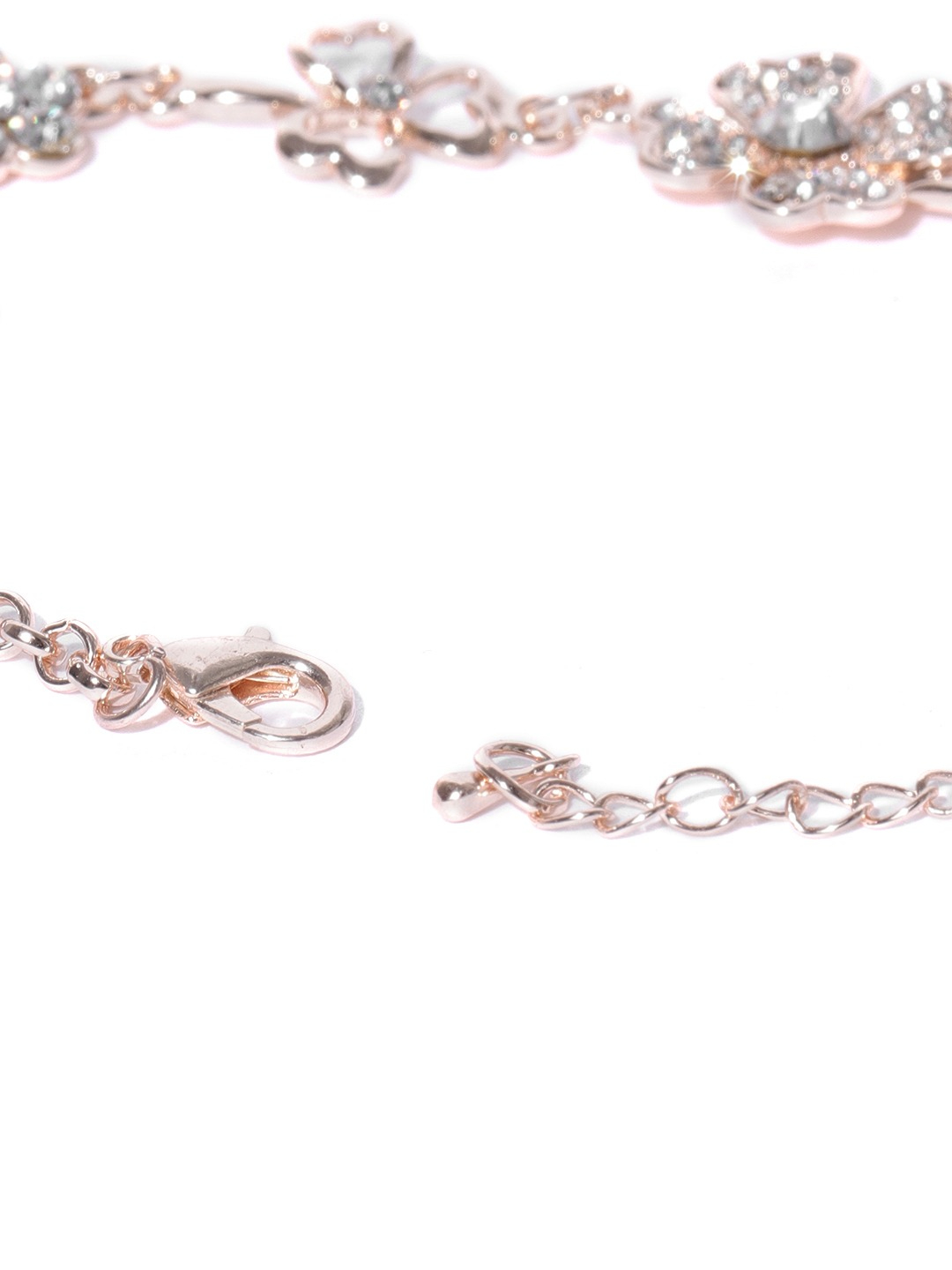 YouBella Rose Gold-Plated Stone-Studded Link Bracelet