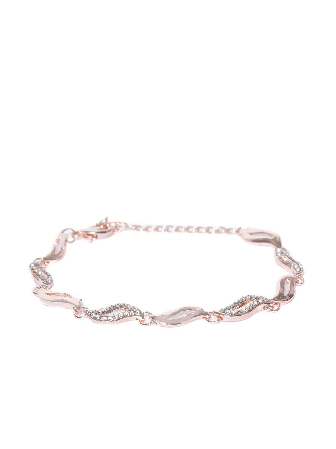YouBella Rose Gold-Plated Stone-Studded Link Bracelet