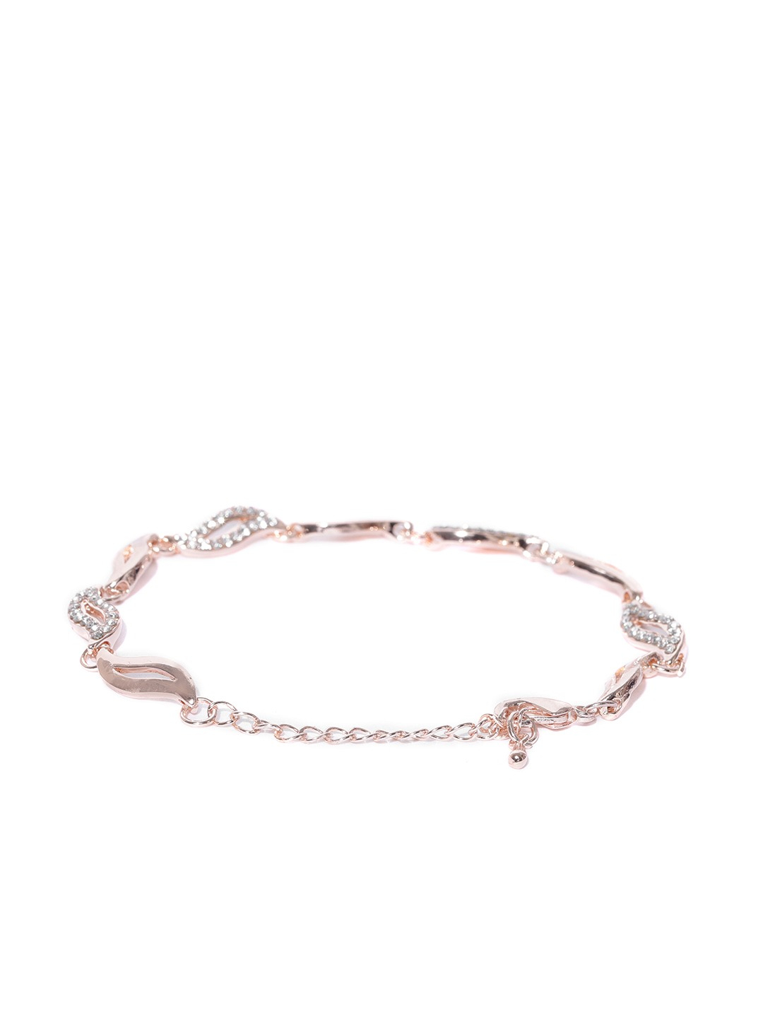YouBella Rose Gold-Plated Stone-Studded Link Bracelet