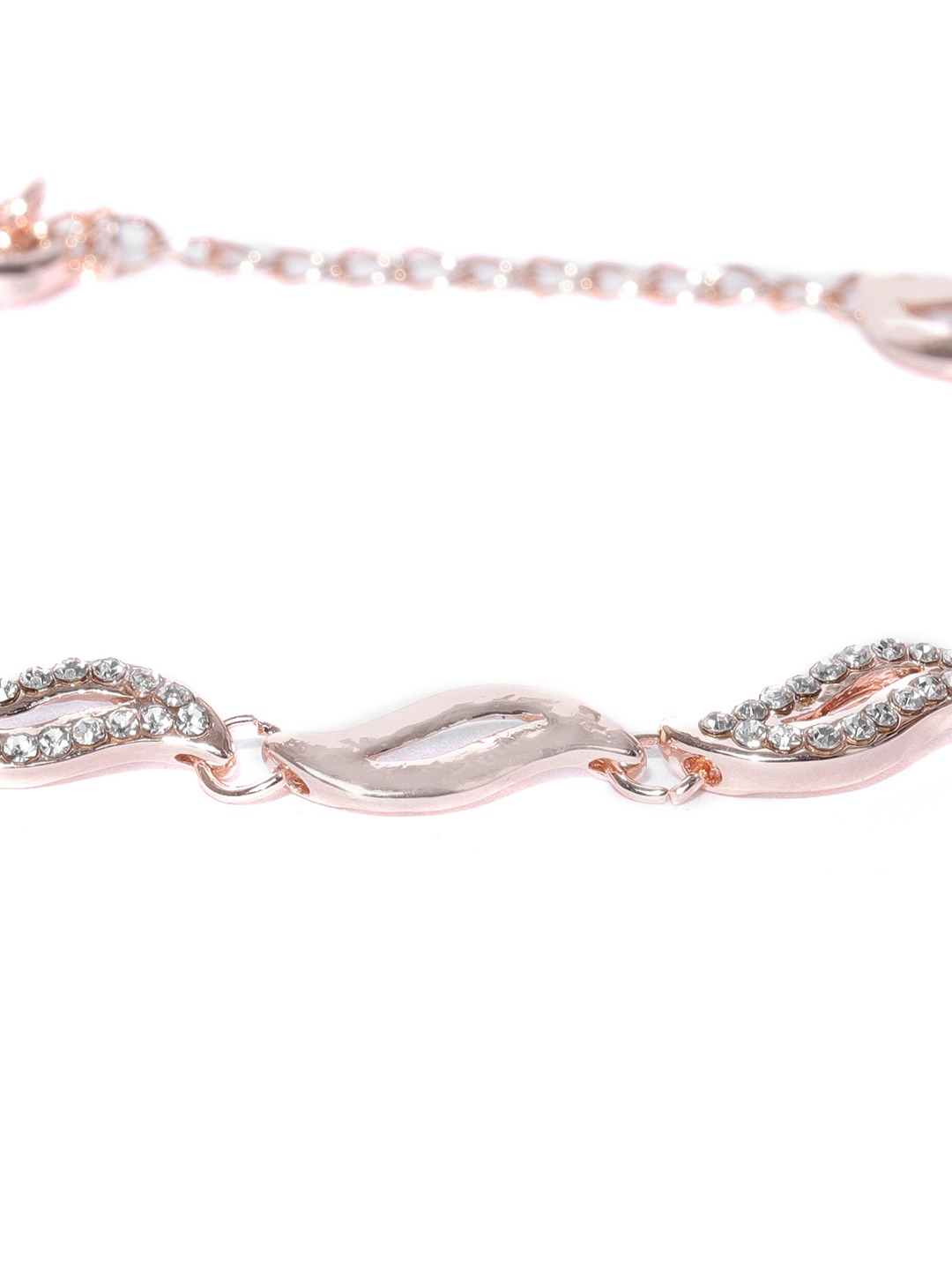 YouBella Rose Gold-Plated Stone-Studded Link Bracelet