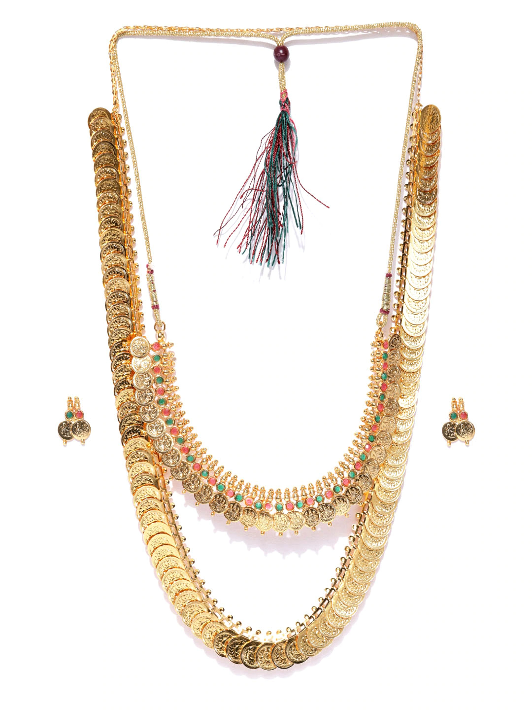 YouBella Gold-Plated Textured Jewellery Set