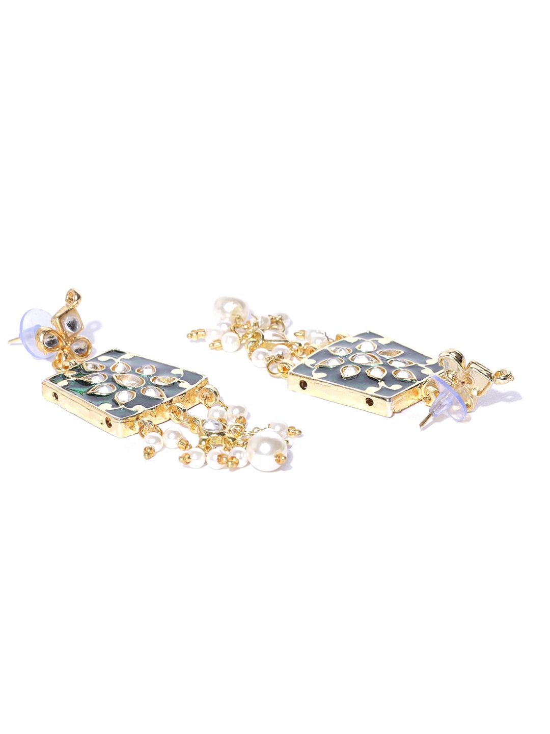 YouBella Gold-Toned  Green Enamelled Stone-Studded Jewellery Set