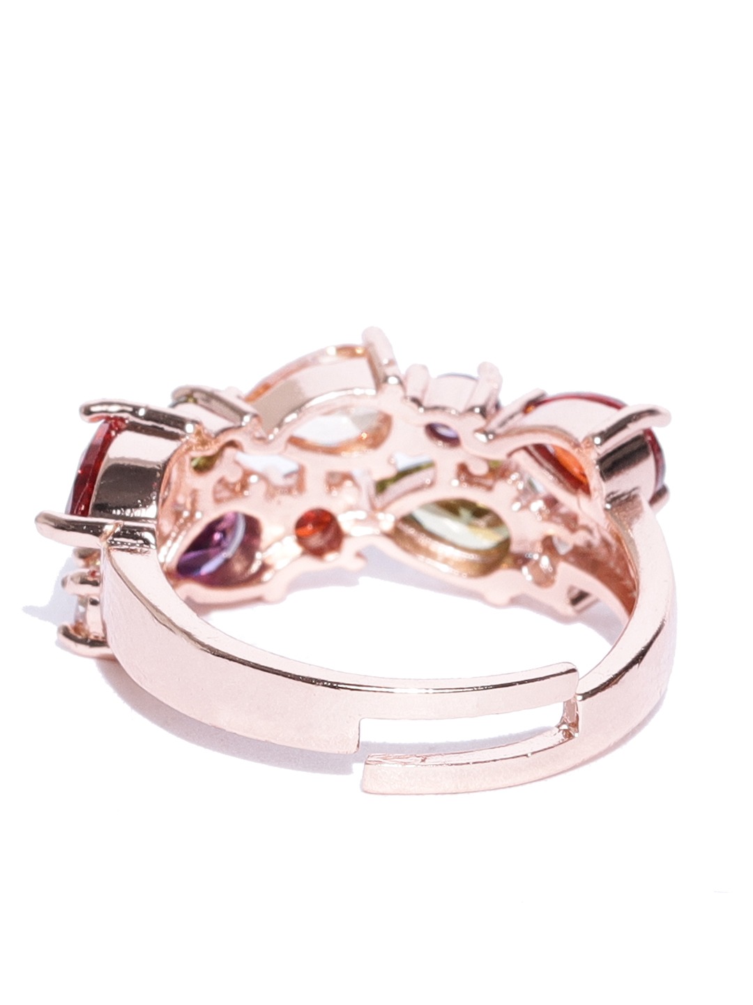 YouBella Women Rose Gold-Toned Stone-Studded Adjustable Ring