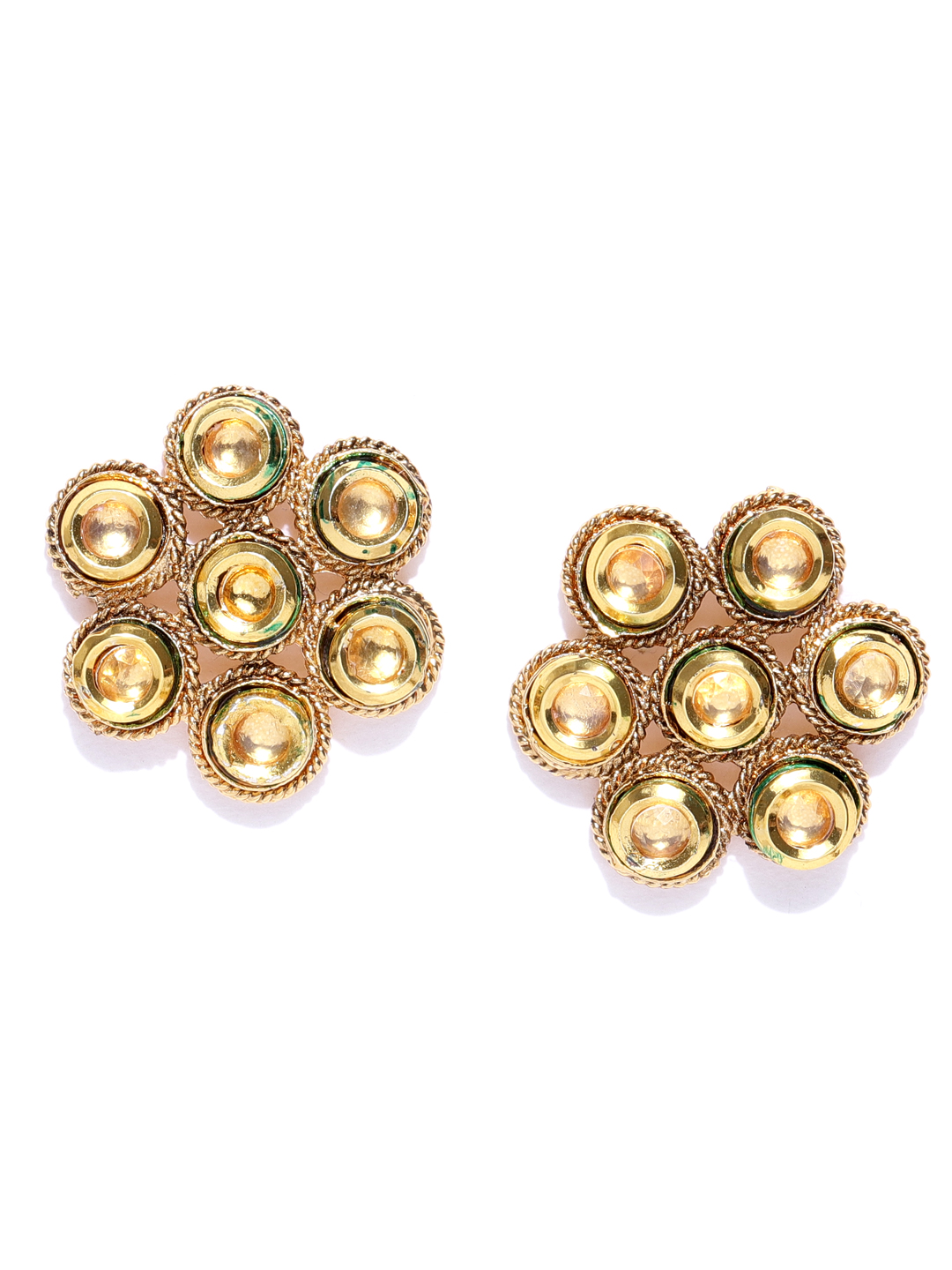 YouBella Gold-Plated Floral Oversized Studs