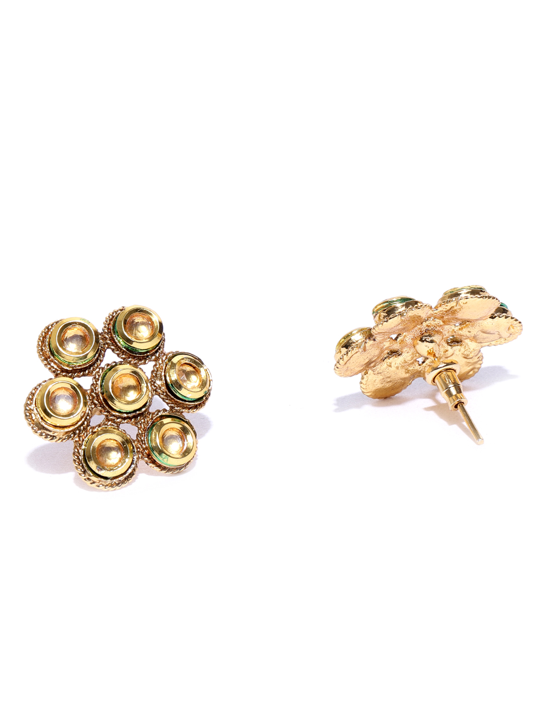 YouBella Gold-Plated Floral Oversized Studs