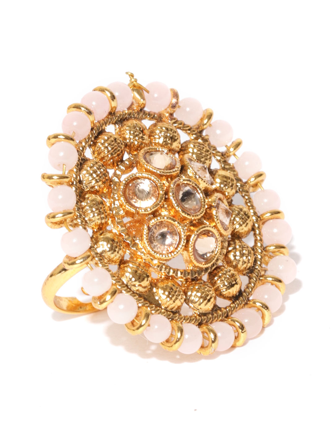 YouBella Pink Gold-Plated Adjustable Finger Ring