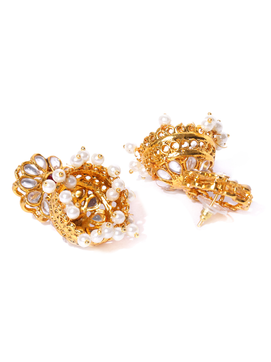 YouBella Off-White Gold-Plated Stone-Studded Handcrafted Jewellery Set