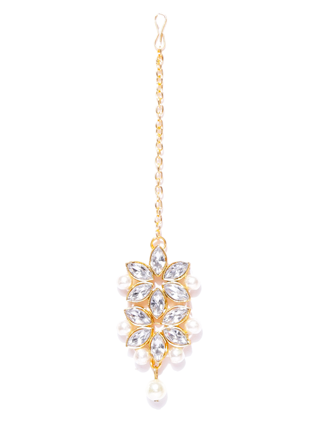 YouBella White Gold-Plated Stone-Studded Handcrafted Jewellery Set