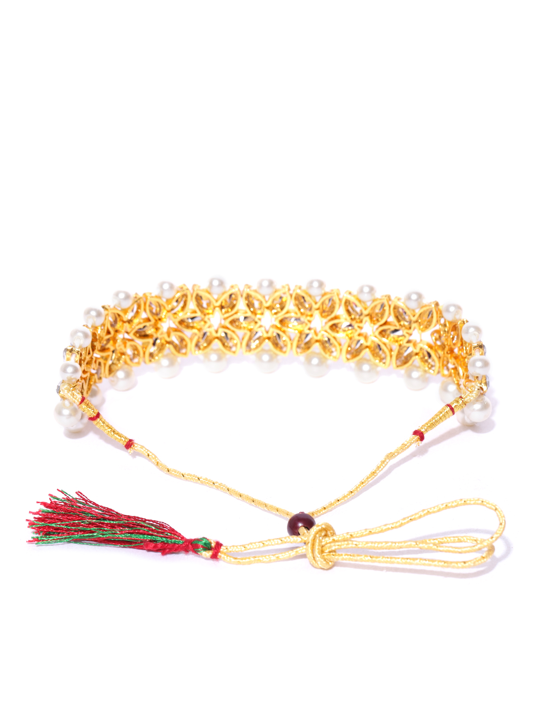 YouBella White Gold-Plated Stone-Studded Handcrafted Jewellery Set