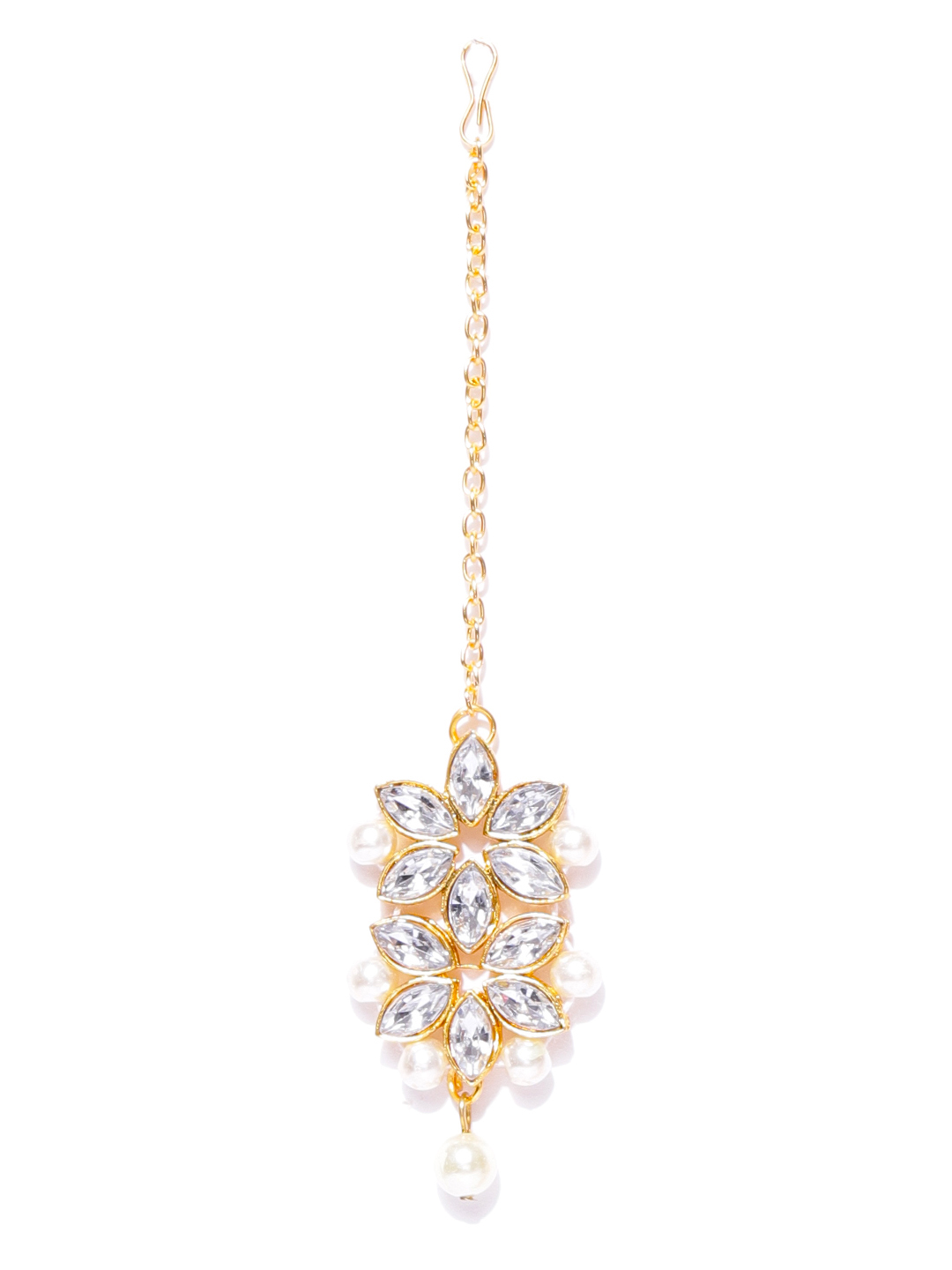 YouBella White Gold-Plated Stone-Studded Handcrafted Jewellery Set
